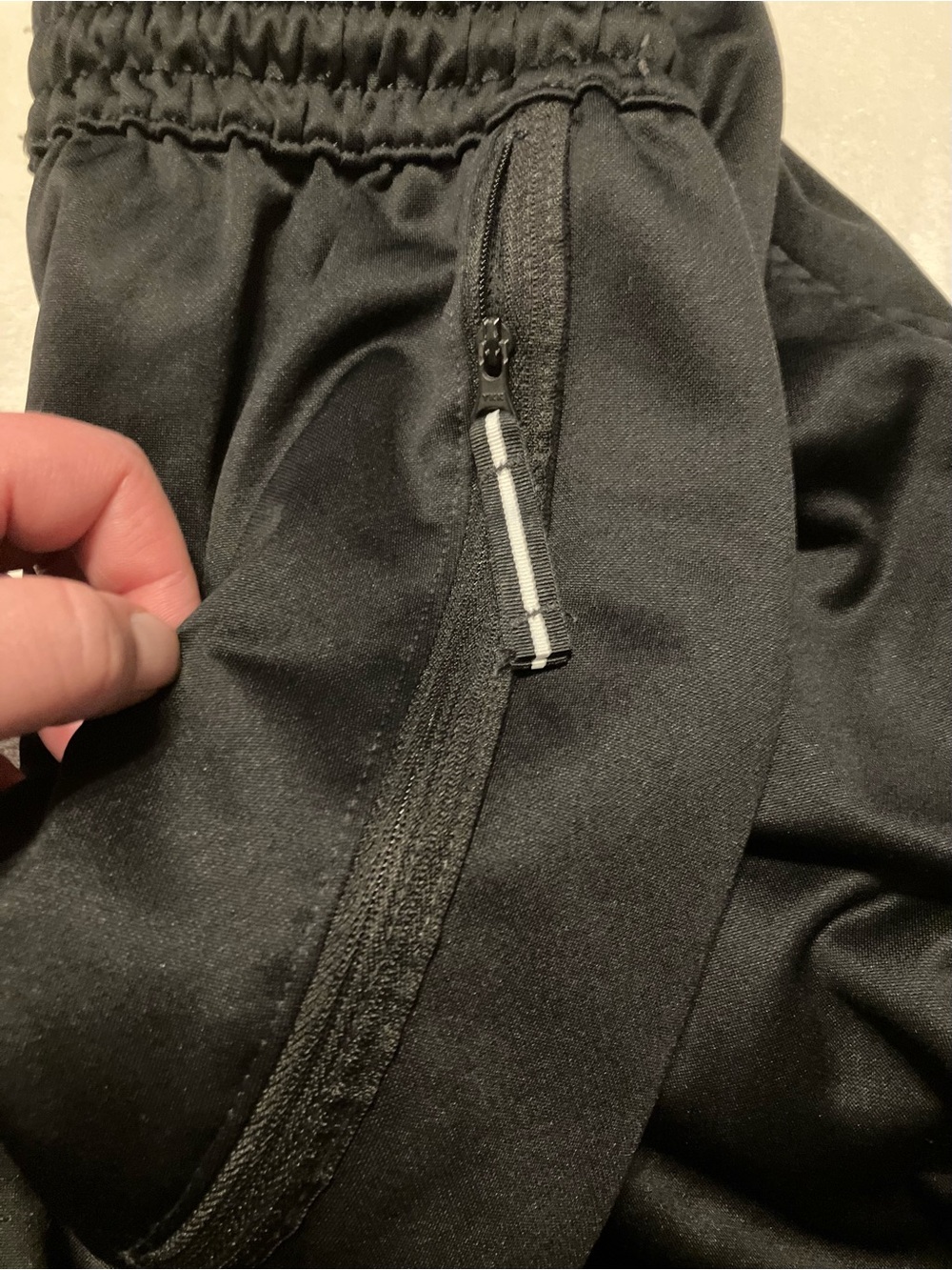 Nike Black Athletic Pants with White Swoosh - Picture 3 of 4
